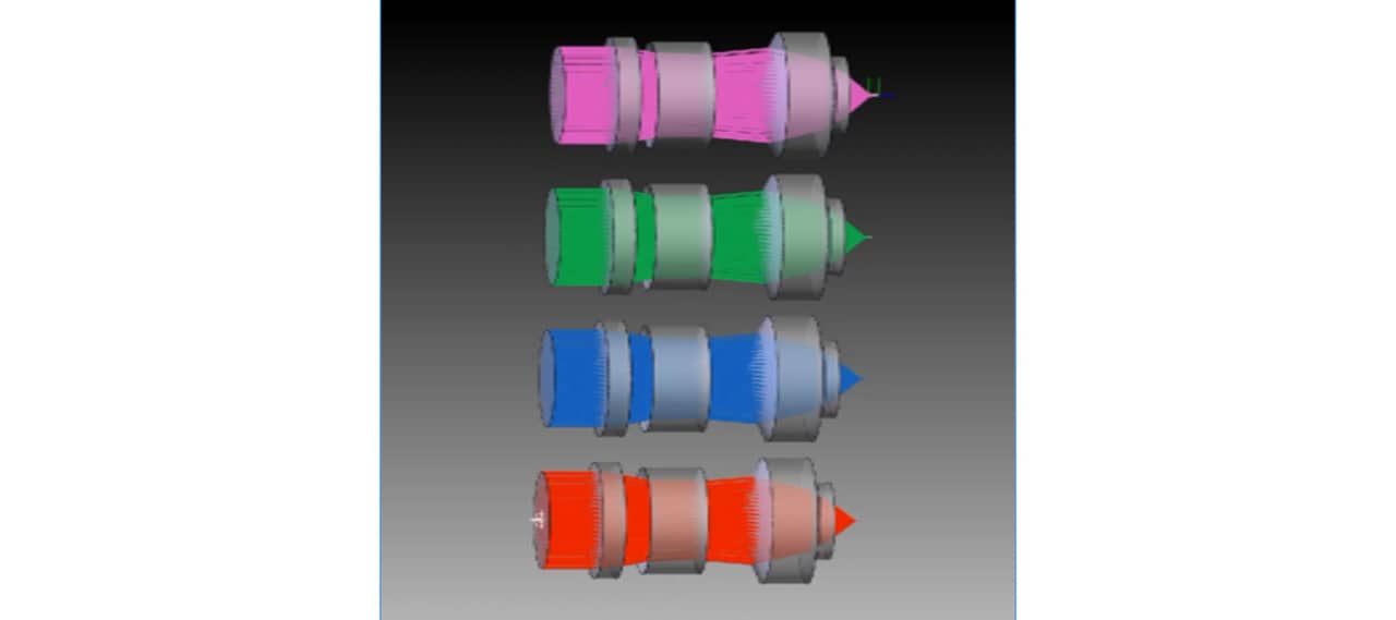 Fig. 6: Optimized for the infrared range, this system enables near-diffraction-limited focusing through silicon thicknesses of 0.25–1 mm. Carefully selected materials and coatings with high transmission at 2 µm, along with flexible system configurations, make the lens suitable for wafer bonding and microassembly processes.